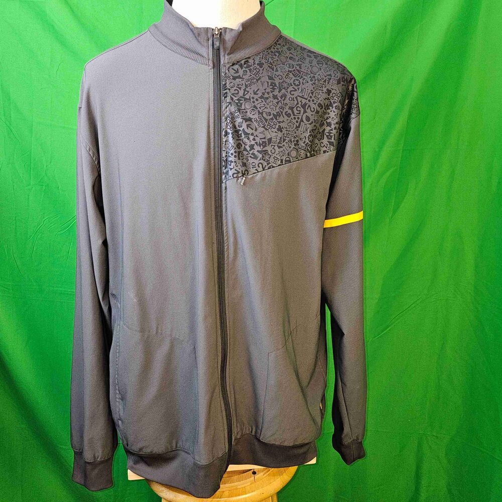 Nike Gray And Black Full Zip Stand‎ Collar Track Jacket Mens XXL